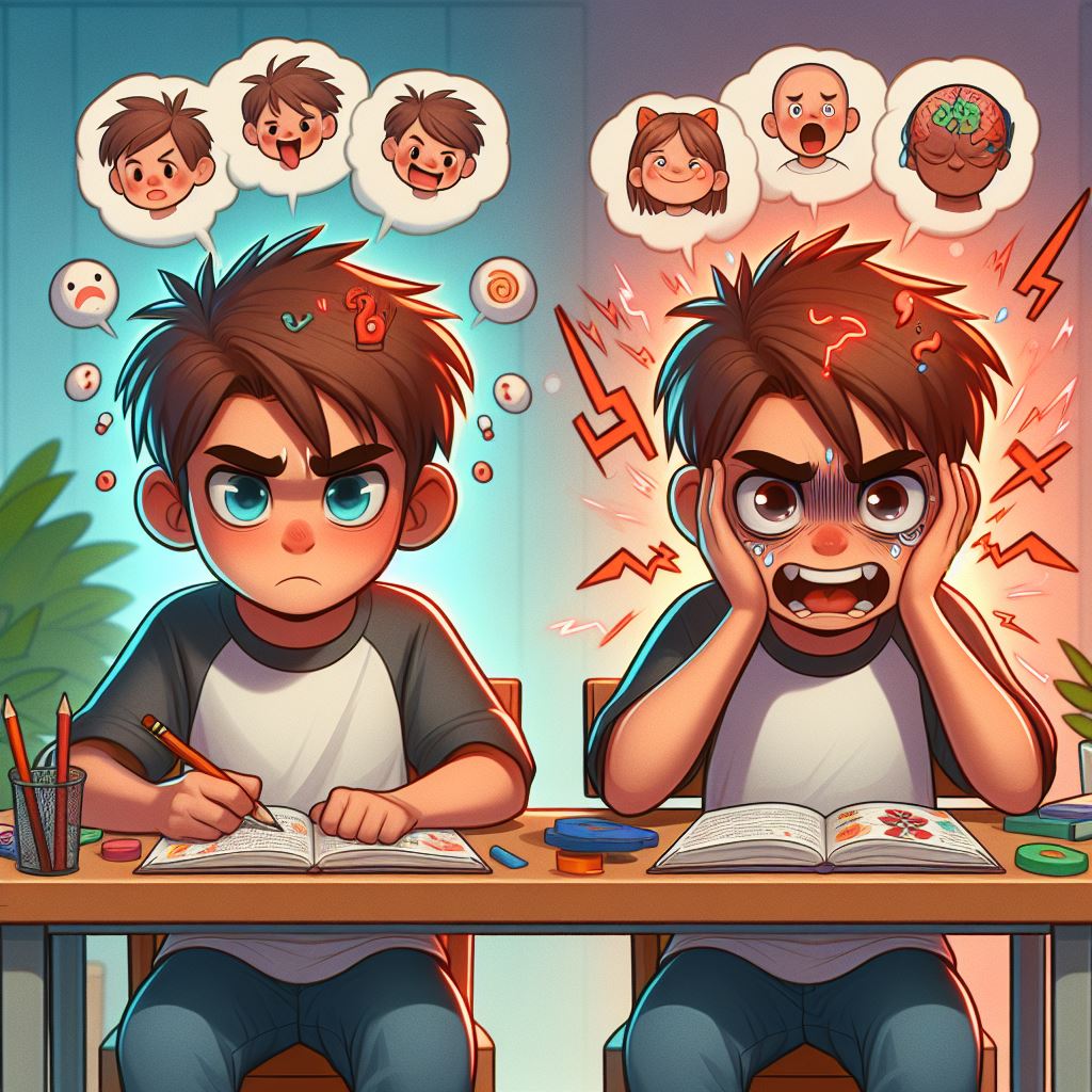 Annoyed child due to social and emotional problems in ADHD 