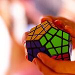 3 x 3 rubiks cube as a proxy image that depicts intelligence of a child