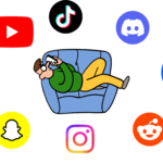 A-man-with-a-phone-lying-down-sofa-with-icons-of-tiktok-discord-facebook-reddit-instagram-snapchat-twitter-youtube